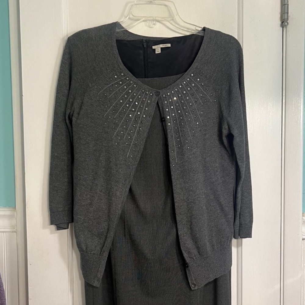 Halogen grey beaded cardigan